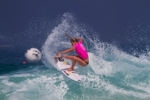 Lakey Peterson claimed the day's highest two-wave heat total of 17.03. Picture courtest of ASP / Smorigo